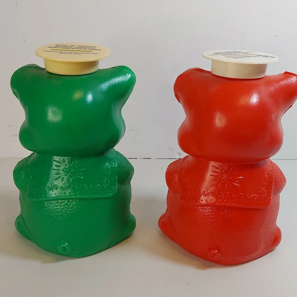 Vintage Green and  Red Plastic Sailor Dressed Pig Piggy Bank‎ Monroe Columbus NE